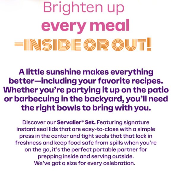 Tupperware Heritage Collection Servalier Bowl 5 Piece Food Storage Container Set - Picture 3 of 9